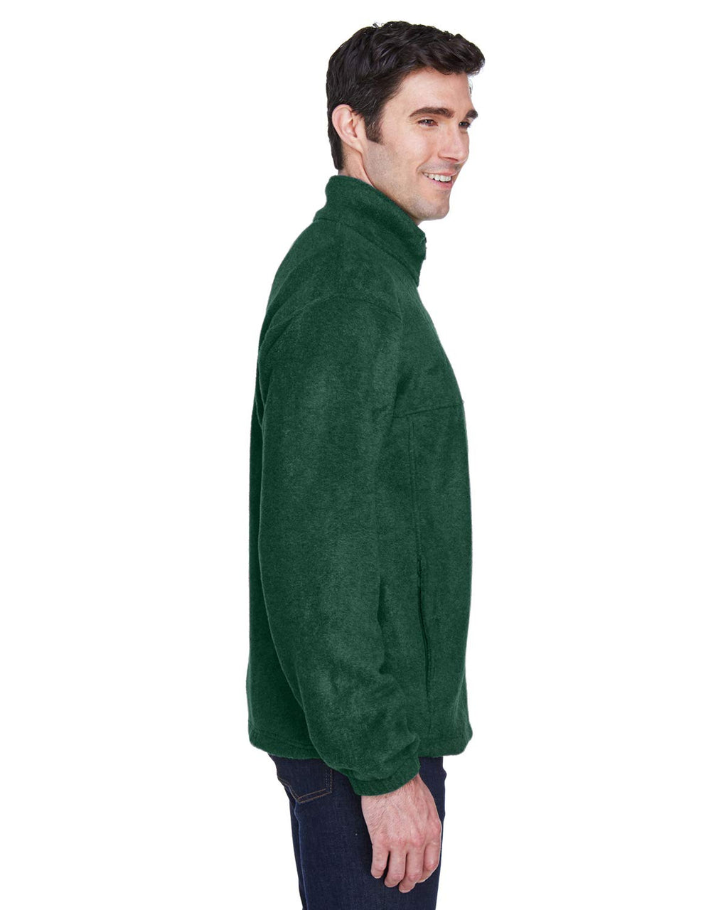 Mens 8 oz Full-Zip Fleece - BLAcK - 5XL(D0102H76FRX)