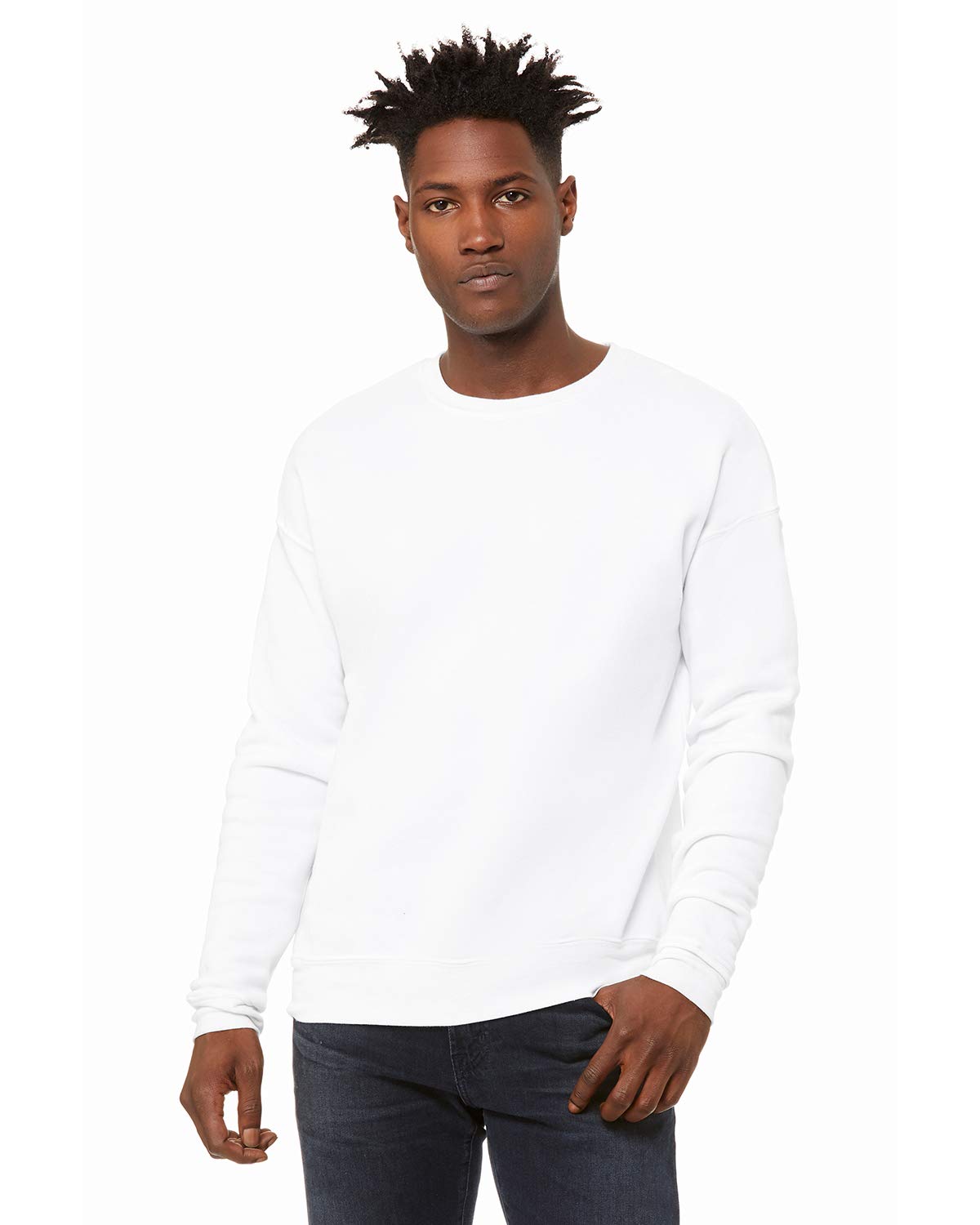 Unisex Drop Shoulder Fleece - WHITE - XS(D0102H7W9I2)