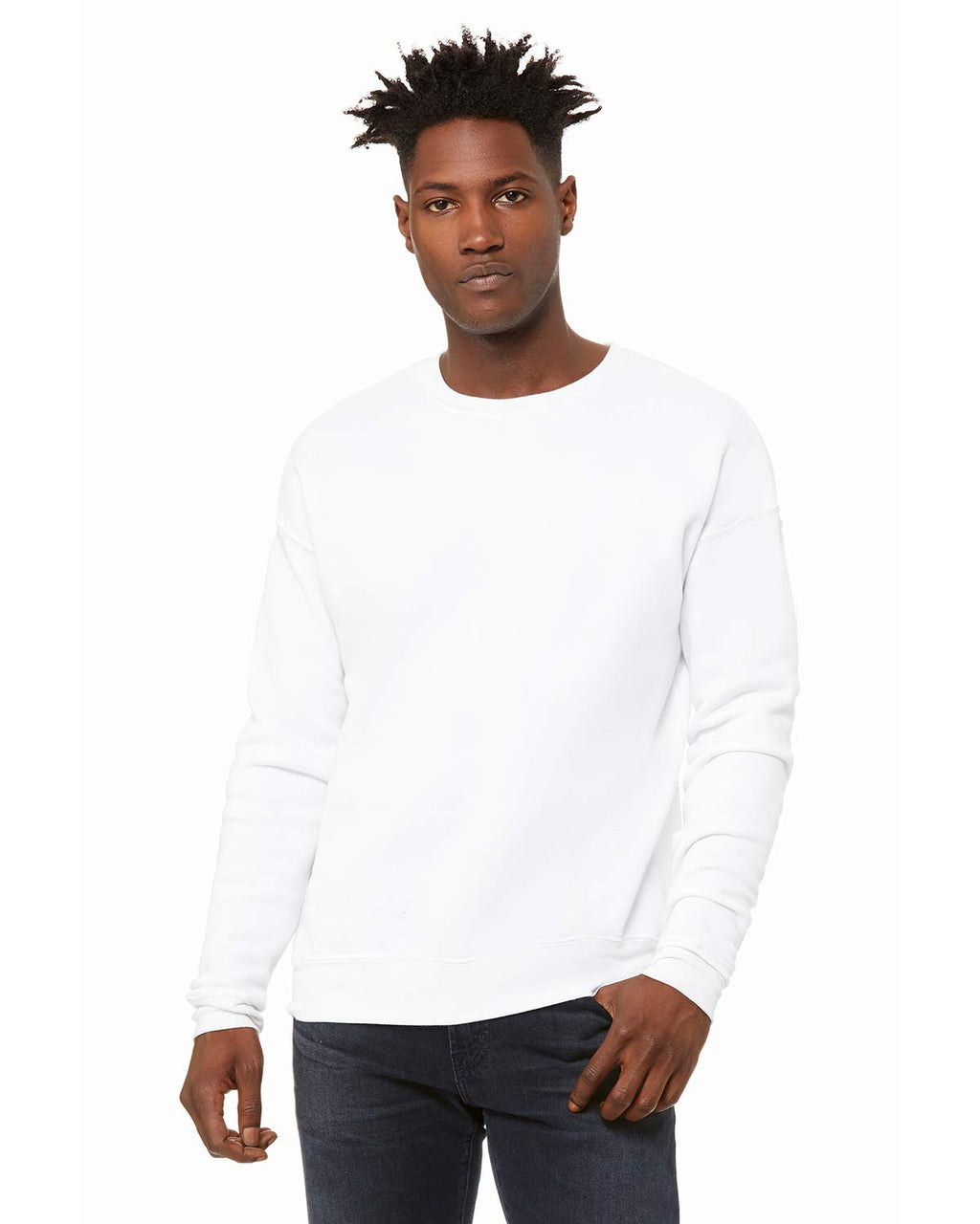 Unisex Drop Shoulder Fleece - WHITE - XS(D0102H7W99P)