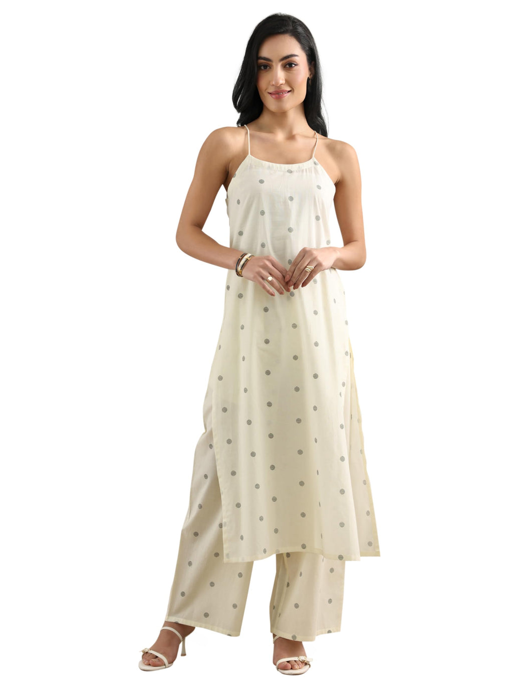 Gerua by Libas Printed Cotton Blend Straight Kurta With Palazzos