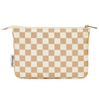 Narwey Small Makeup Bag for Purse Travel Makeup Pouch Cosmetic Bag Zipper Pouch Bags for Women (Light Checkerboard)