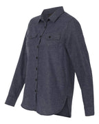 Burnside Ladies' Solid Flannel Shirt M HEATHER GREY