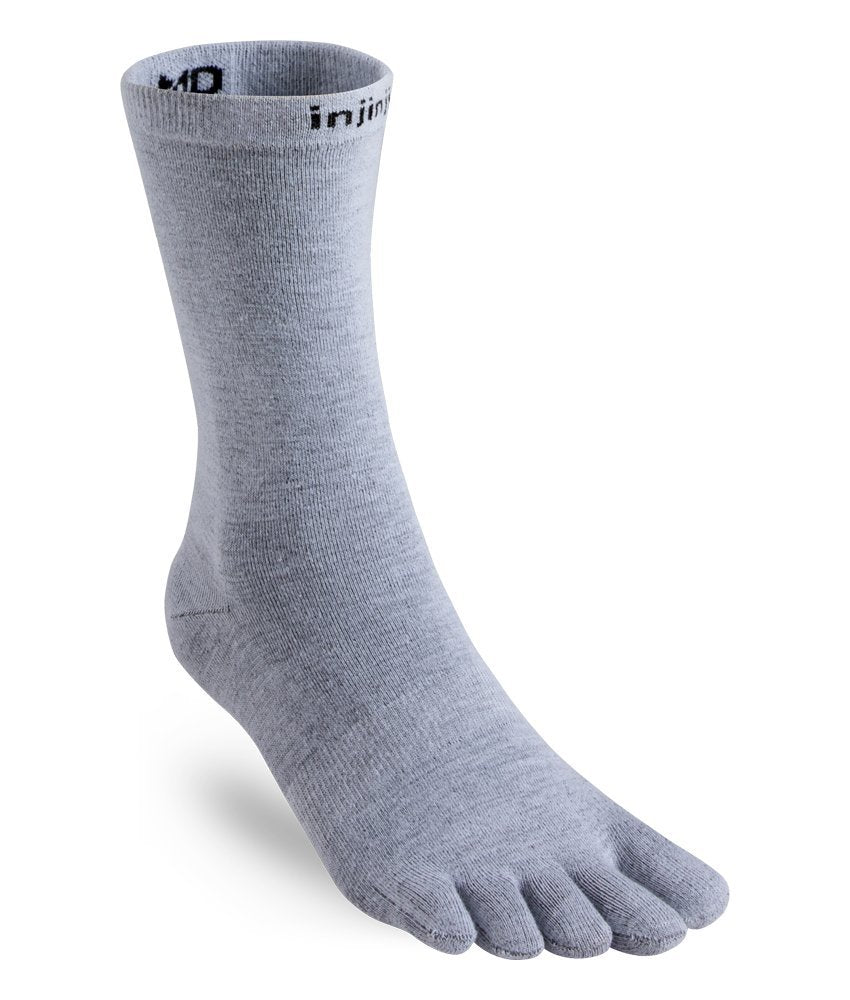 Injinji 2.0 Men's Liner Crew Toesocks, Gray, Medium