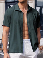 Tee Projekt Shirt for Men Spread Collar Trendy Men Shirt ll Summer Wear ll Casual Twist on Classic Design (Pack of 1) Olive