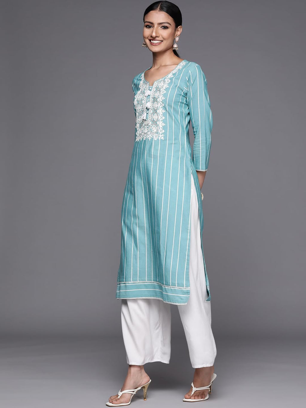 Libas Womens Cotton Yoke Design Straight Kurta