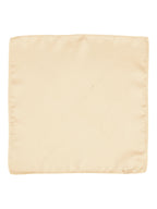 Manyavar Mens Satin Solid Pocket Square (Cream)