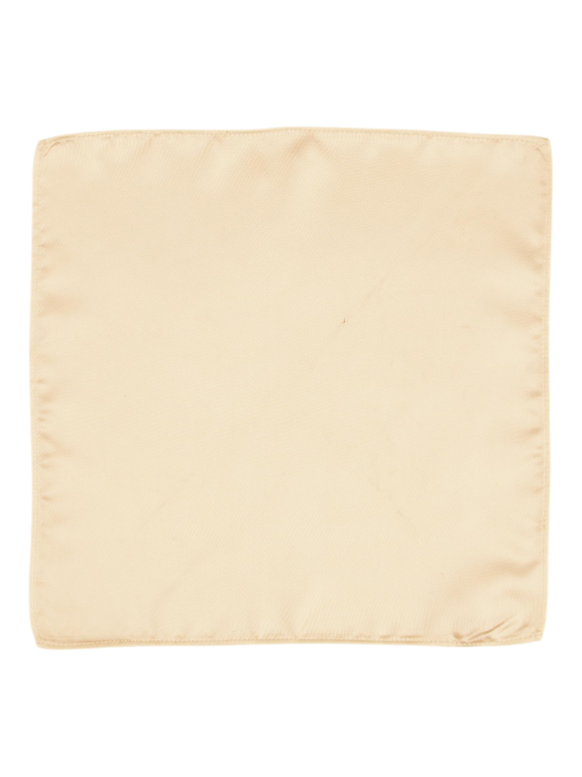 Manyavar Mens Satin Solid Pocket Square (Cream)
