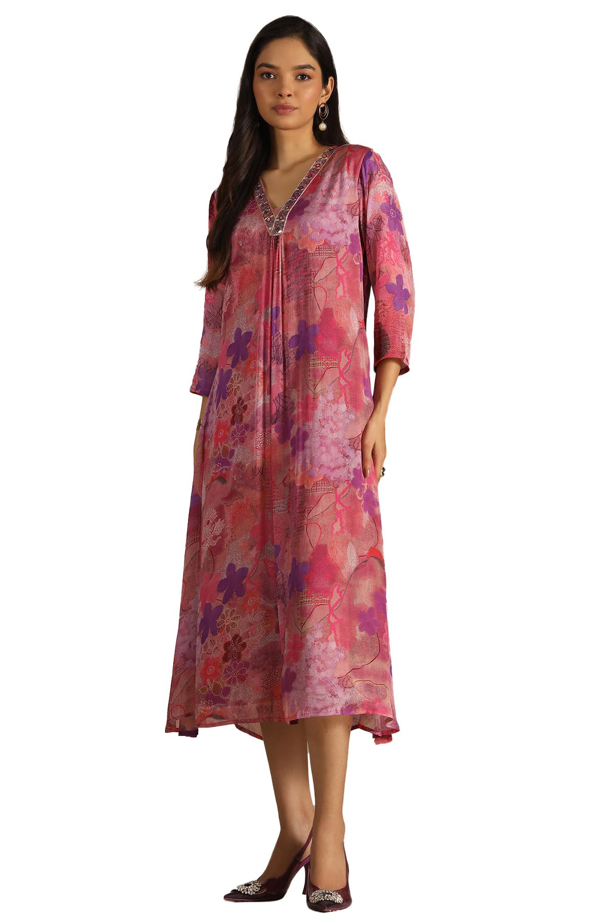 Soch Women Chinon Embroidered Suit Set with Mirror and Cutdana