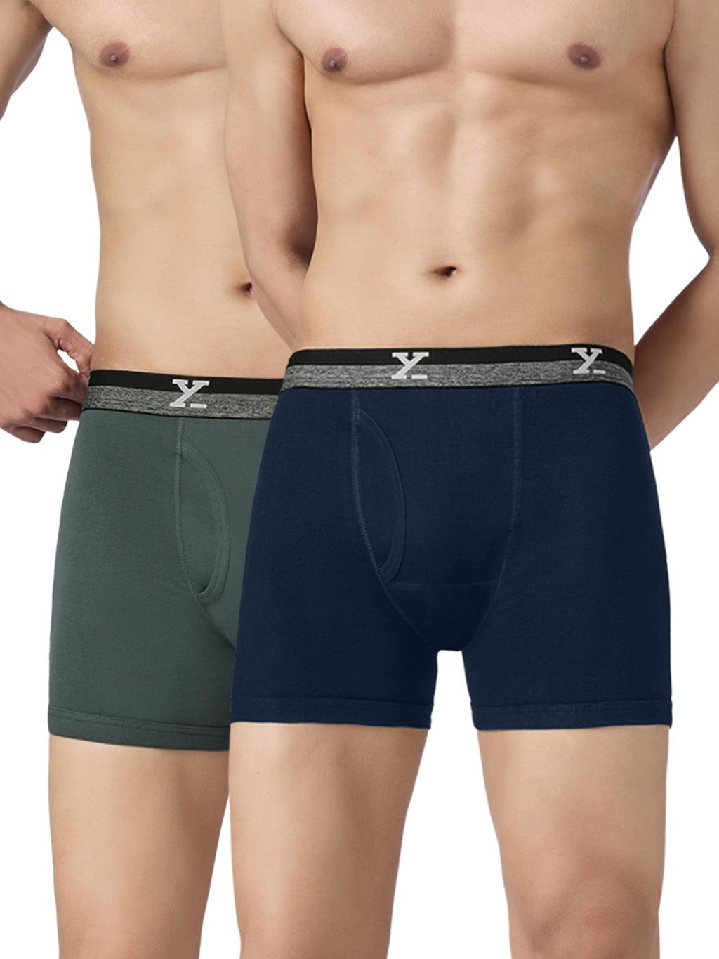 XYXX Mens Nova Cotton Boxer Brief for Men Pack of 2 |Regular Fit with intellifresh No-Marks Waistband | Solid Underwear for Men