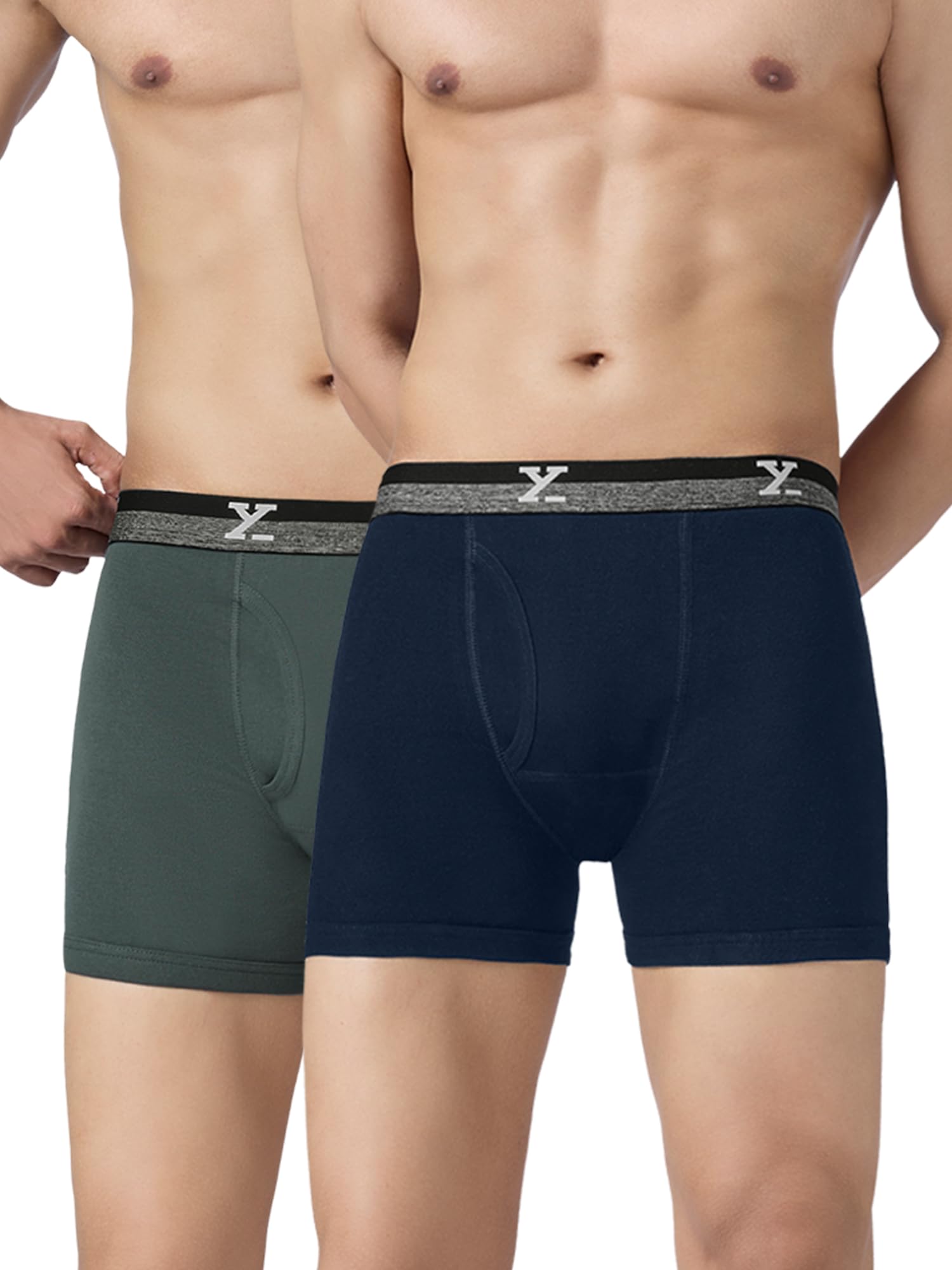 XYXX Mens Nova Cotton Boxer Brief for Men Pack of 2 |Regular Fit with intellifresh No-Marks Waistband | Solid Underwear for Men