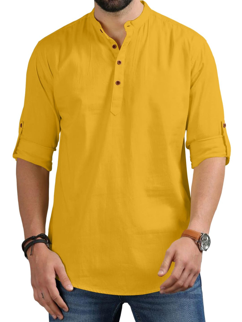 Royalscout MenS Cotton Polyester Blend Regular Fit Full Sleeve Kurta Perfect For Special Occasions, Family Events, Or Daily Eth