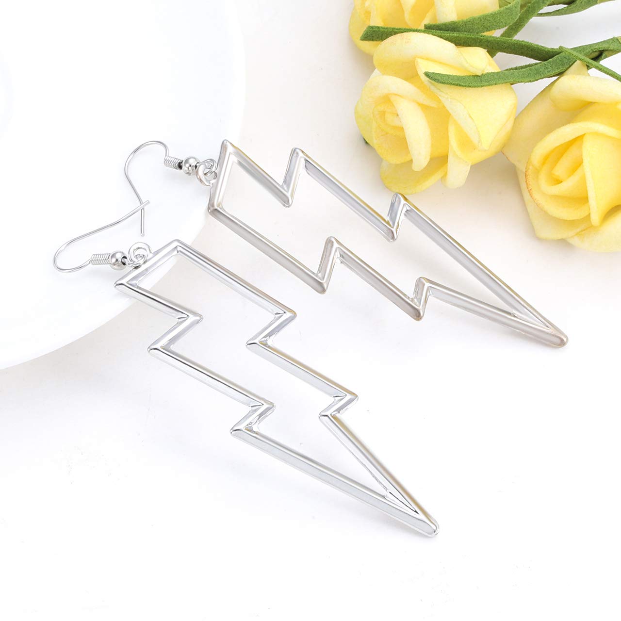 Lightning Bolt Drop Dangle Earrings For Women Statement Flash Thunder Hook Earrings Punk Fashion Halloween Outfits Party Jewelry