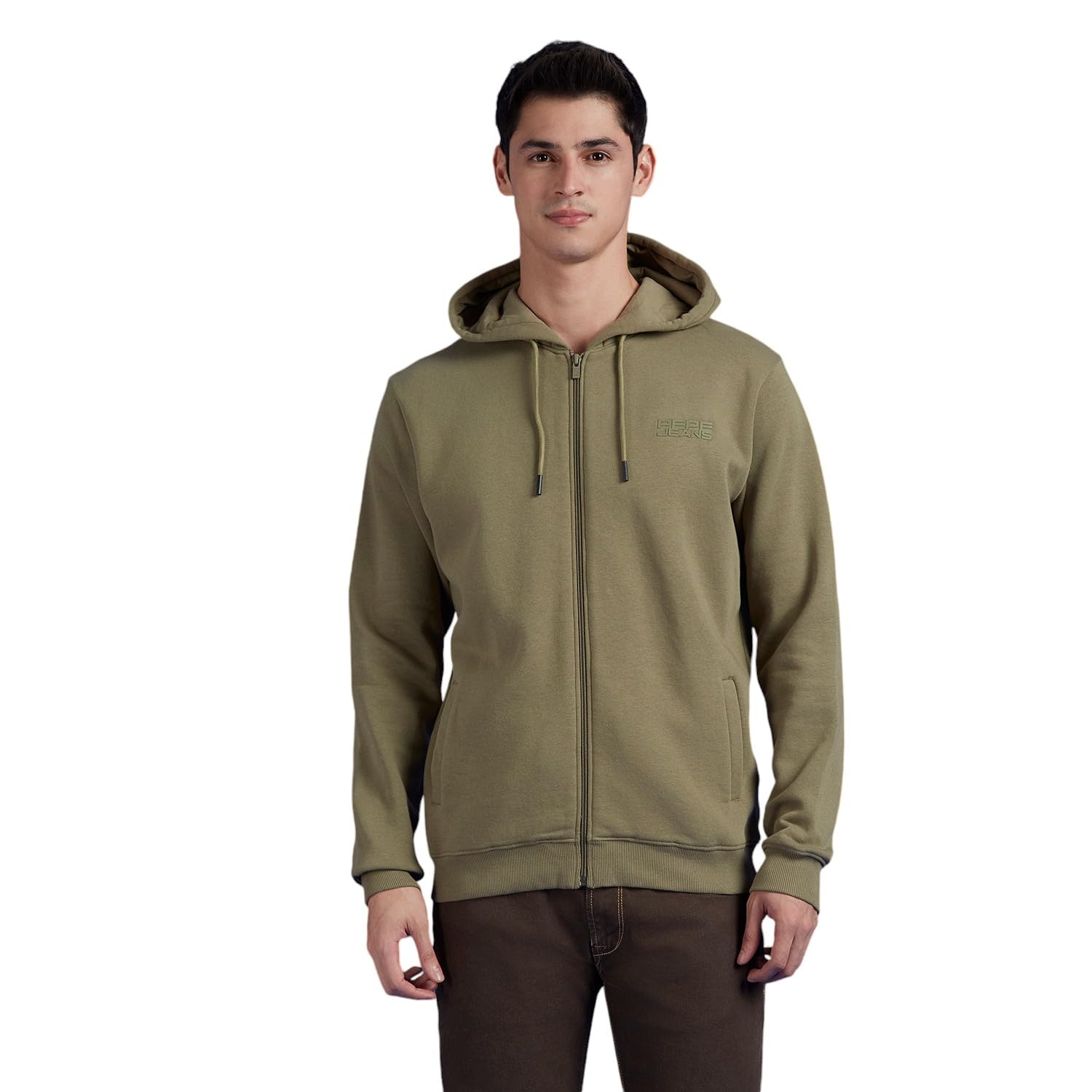Black Full Sleeve Hooded Zipper Sweatshirt