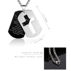 P.Blake Dog Tag Cross Necklace for Friend Stainless Steel Cross Pendant Christian Religious Jewelry Christmas Gifts for Men Boys