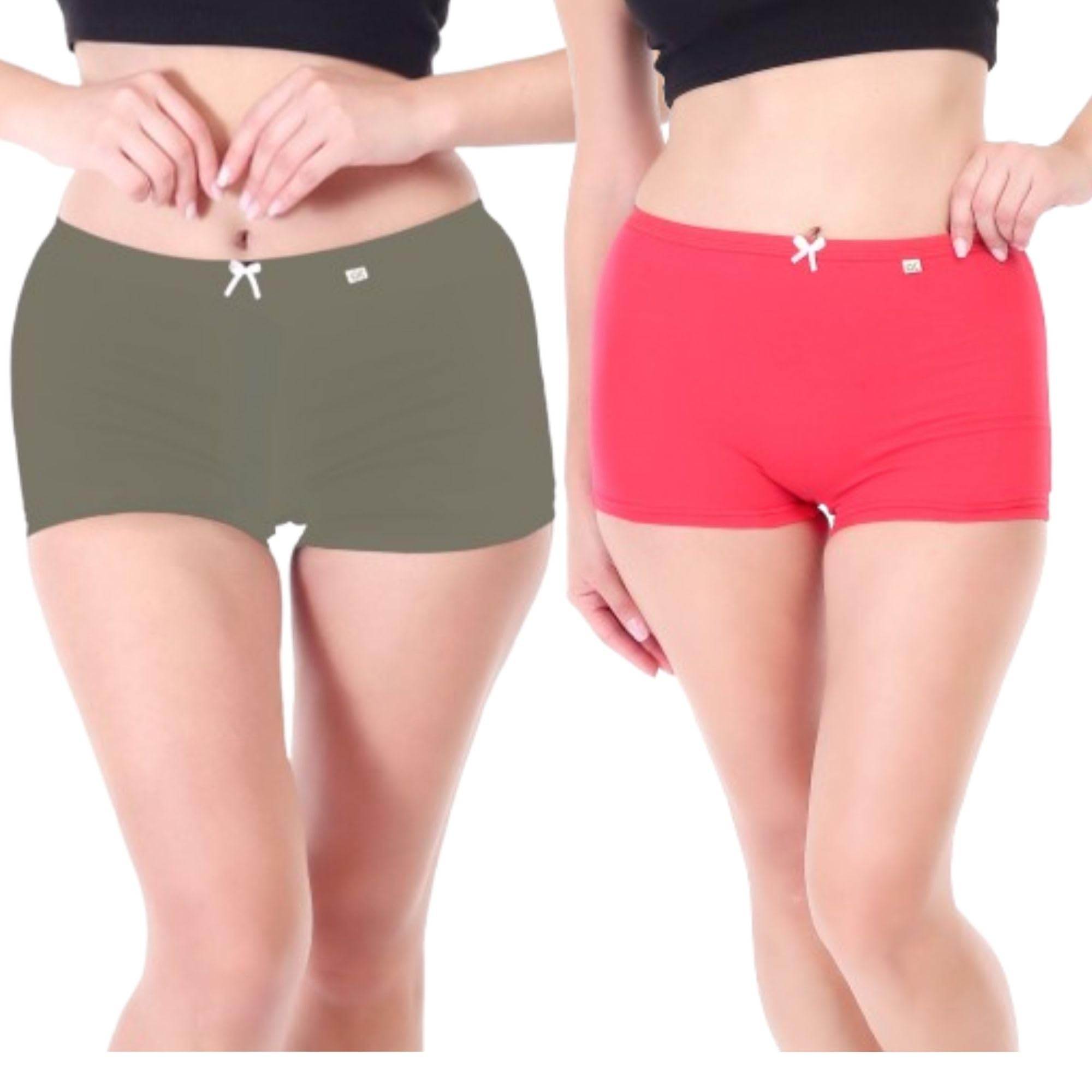 Xjarvis Ladybay WomenS High Coverage Combed Cotton Stretch Boy Shorts Mid Waist Seamless Brief Boxer Underwear Moisture Wicking
