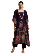 Varanga Women-Zari & Sequin Detailed Ethnic Printed Flared Kaftan With Trouser