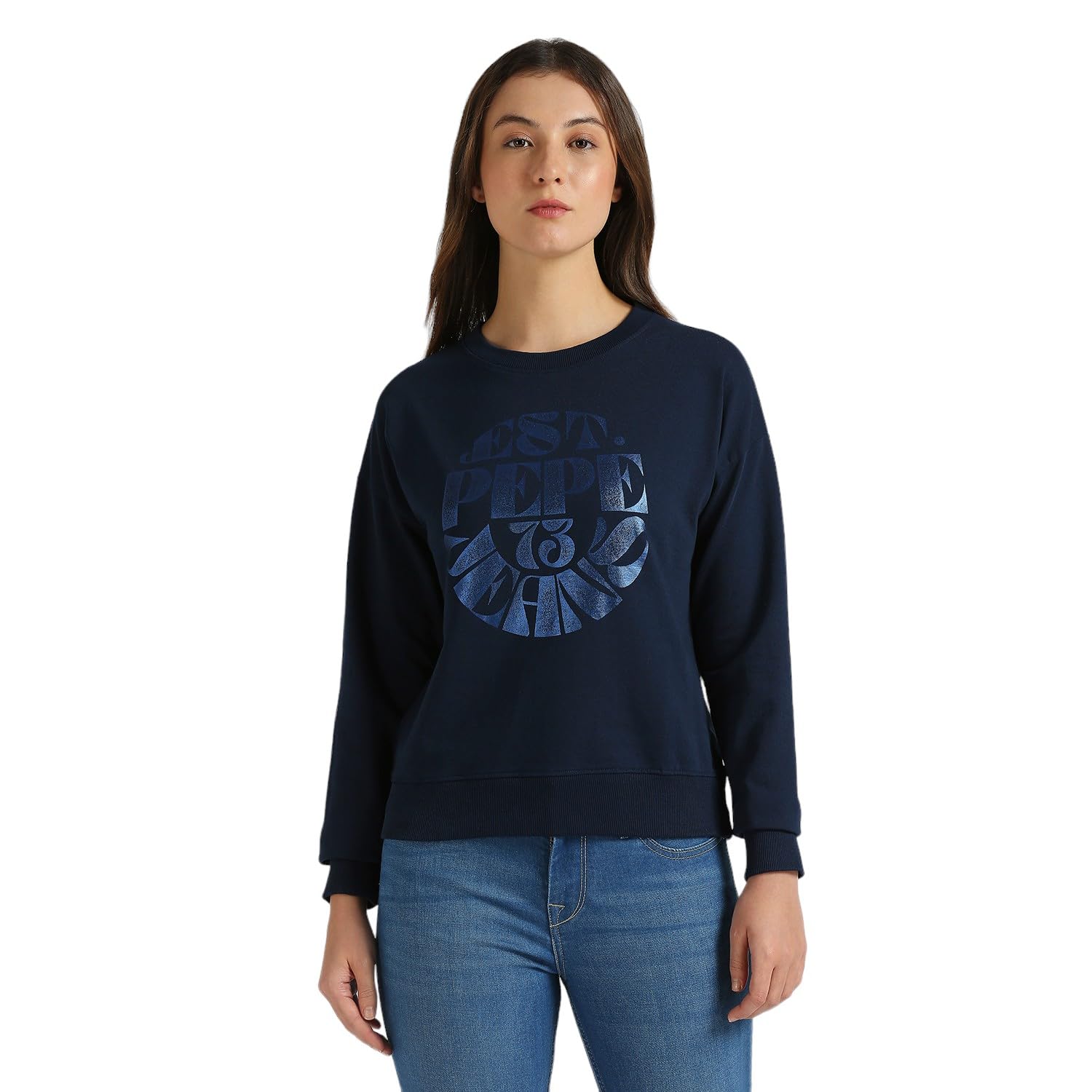 Navy Graphic Print Full Sleeve Sweatshirt