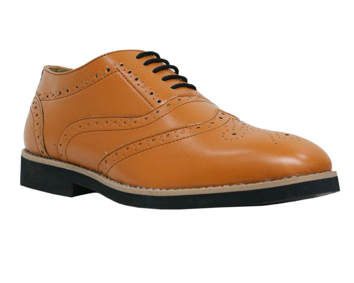 Vegan Basics Mens Tan Brogue  9 UK 9