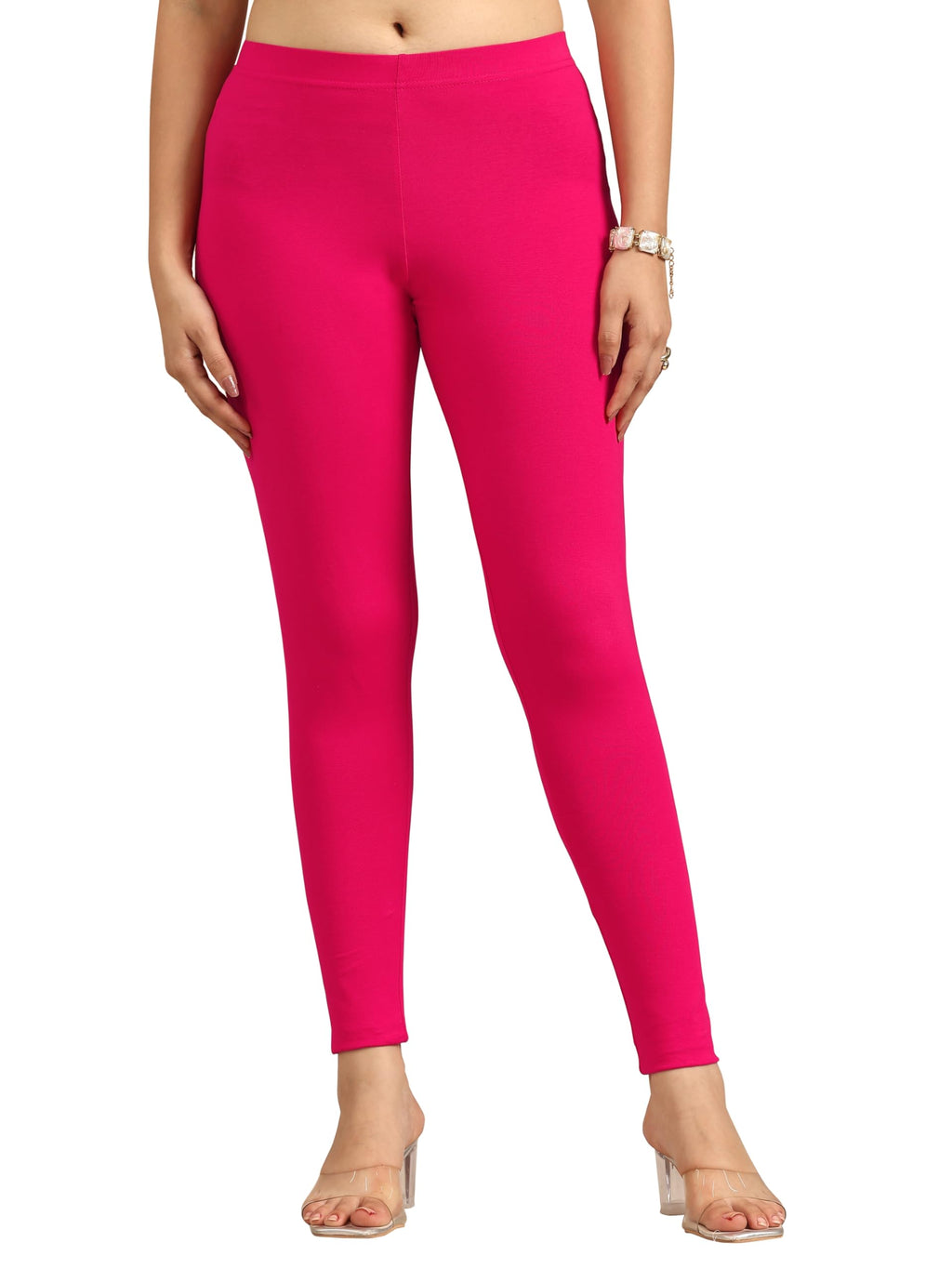 Gerua by Libas Solid Cotton Legging Pink