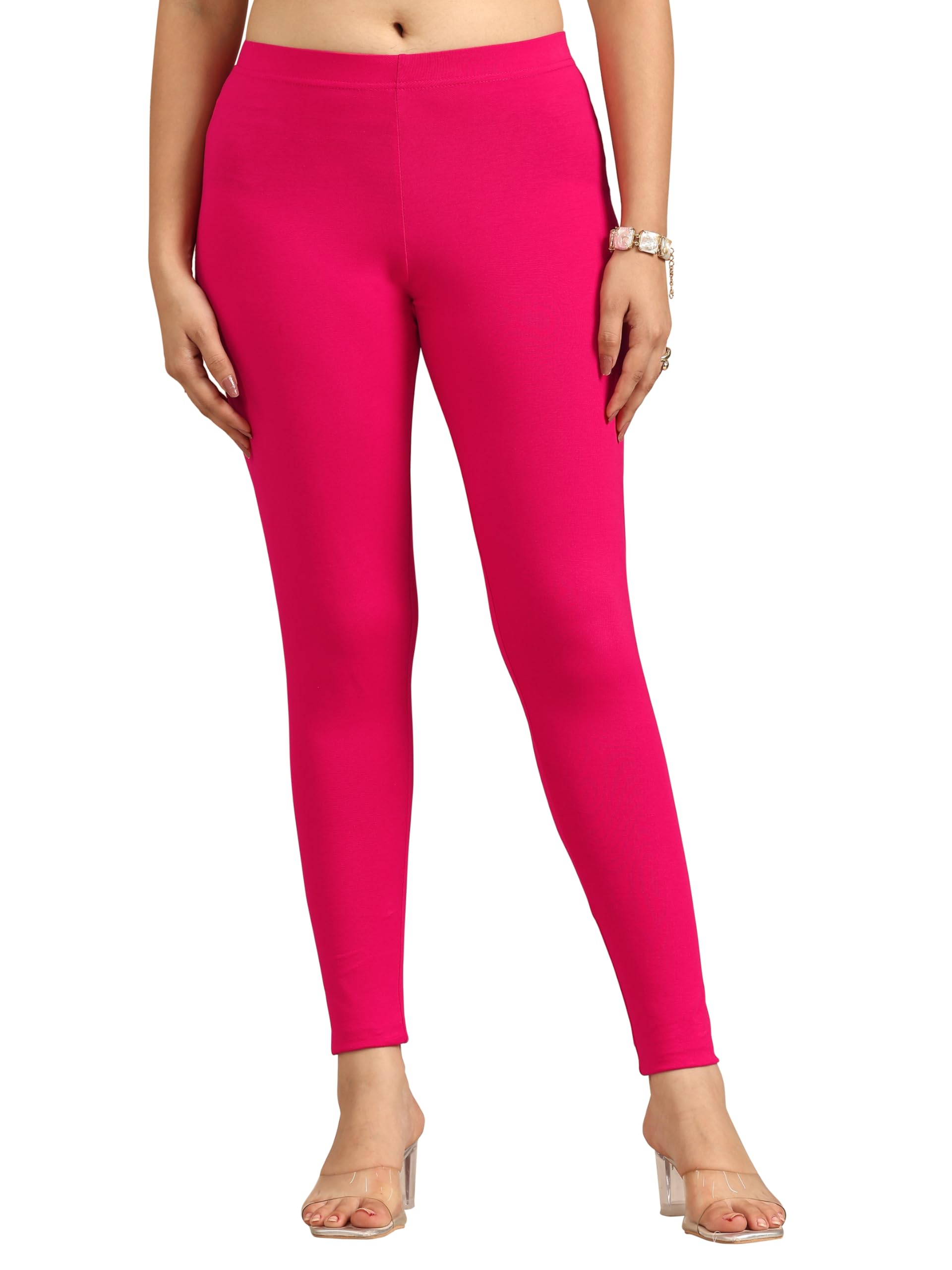 Gerua by Libas Solid Cotton Legging Pink