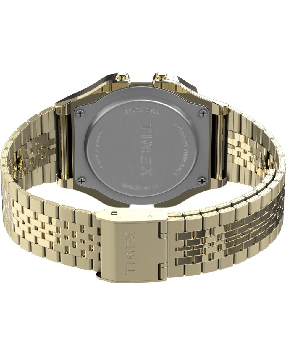 Timex T80 34mm Watch - Gold-Tone with Stainless Steel Bracelet