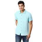 Pepe Jeans Linen MenS Regular Fit Solid Shirts Peach, Small