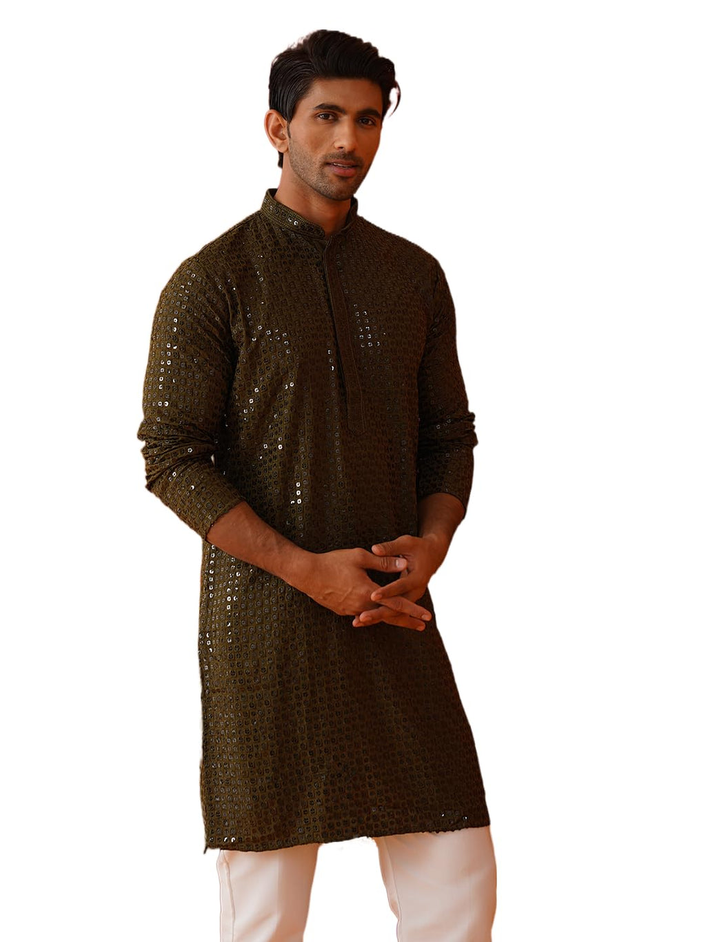 Jompers Mens Embroidered & Sequins Kurta Set