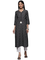 Varanga Women'S Cotton Regular T-Shirt (Nv_Vkur438-M_Black