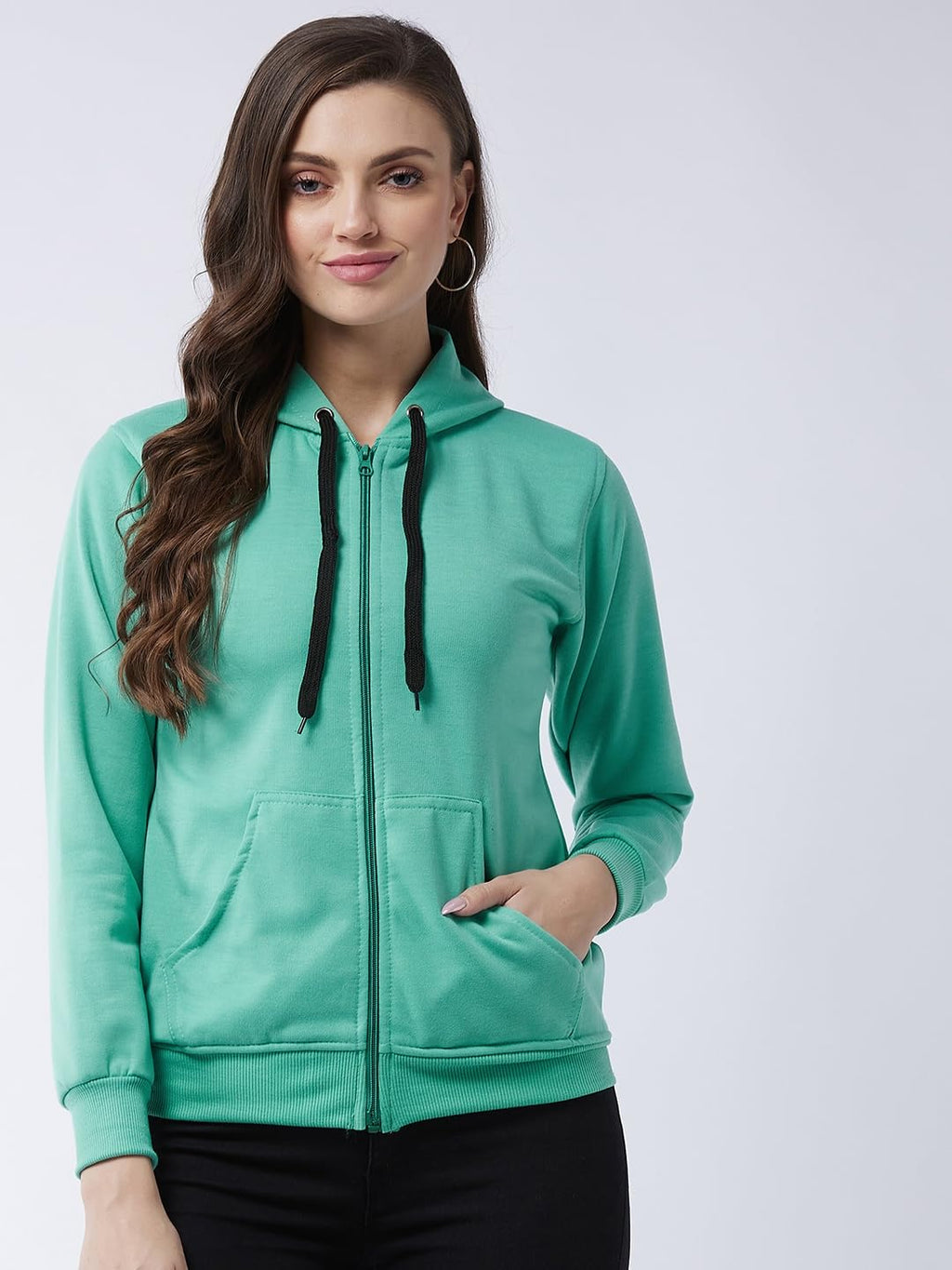 Pivl Full Sleeve Solid Women Sweatshirt_Olive, L