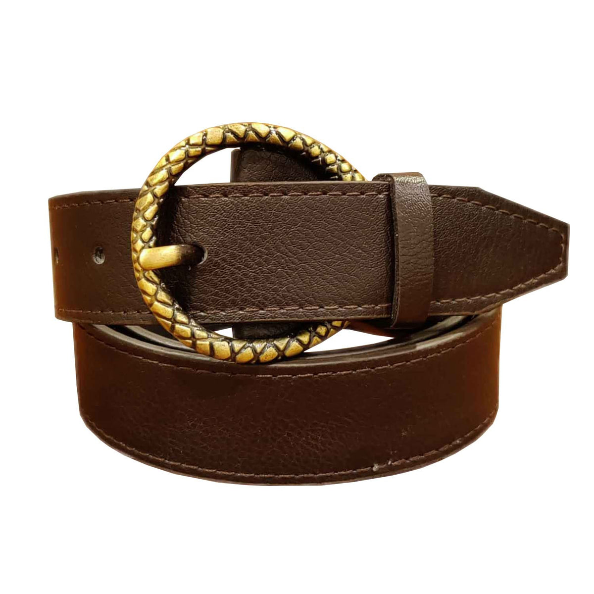 Urbanity WomenS Horseshoe Brown Golden Buckle Pu Leather Waist Belt (36, Brown Ga) 36