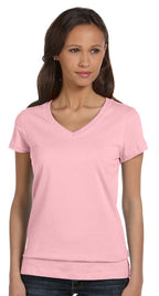 Ladies Jersey Short-Sleeve V-Neck T-Shirt - DARK gRY HEATHER - S(D0102H78FQT)