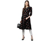 ANNI DESIGNER Womens Cotton Straight Kurta (KT-COT-10134-BLACK_XXL_Black_XX-Large)