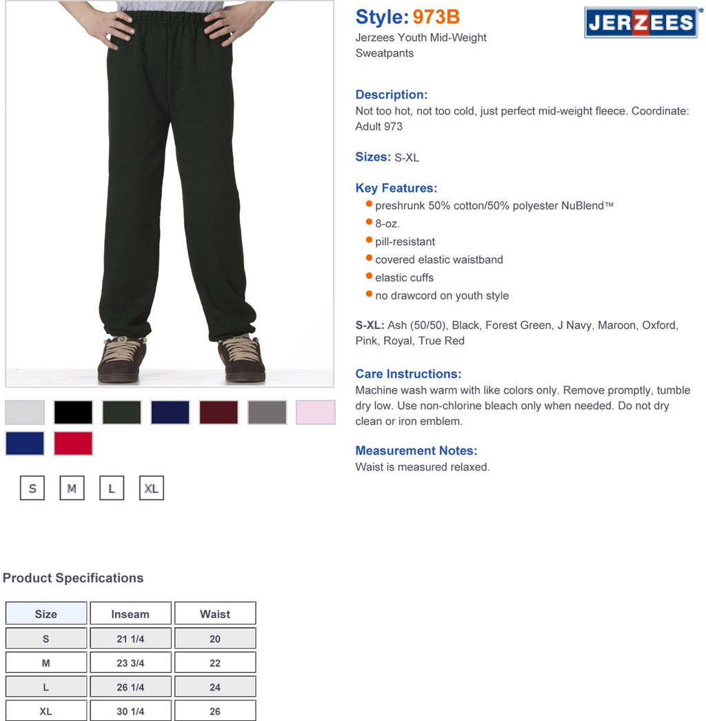 Youth NuBlend Fleece Sweatpants - BLAcK - S(D0102H2HXTA)