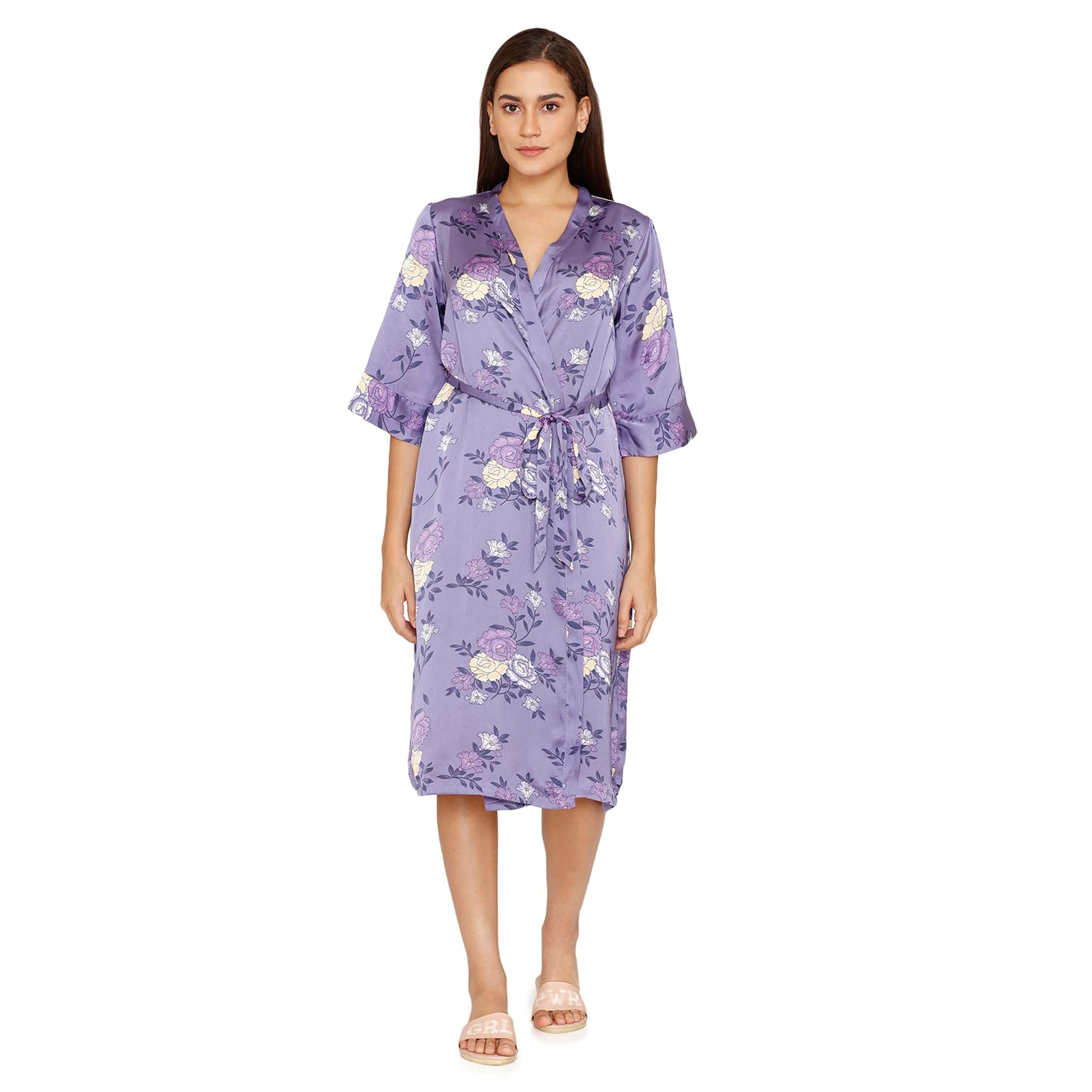 Zivame Women'S Satin Robes (Zi61Rcfashepurpsmall_Purple_Small)