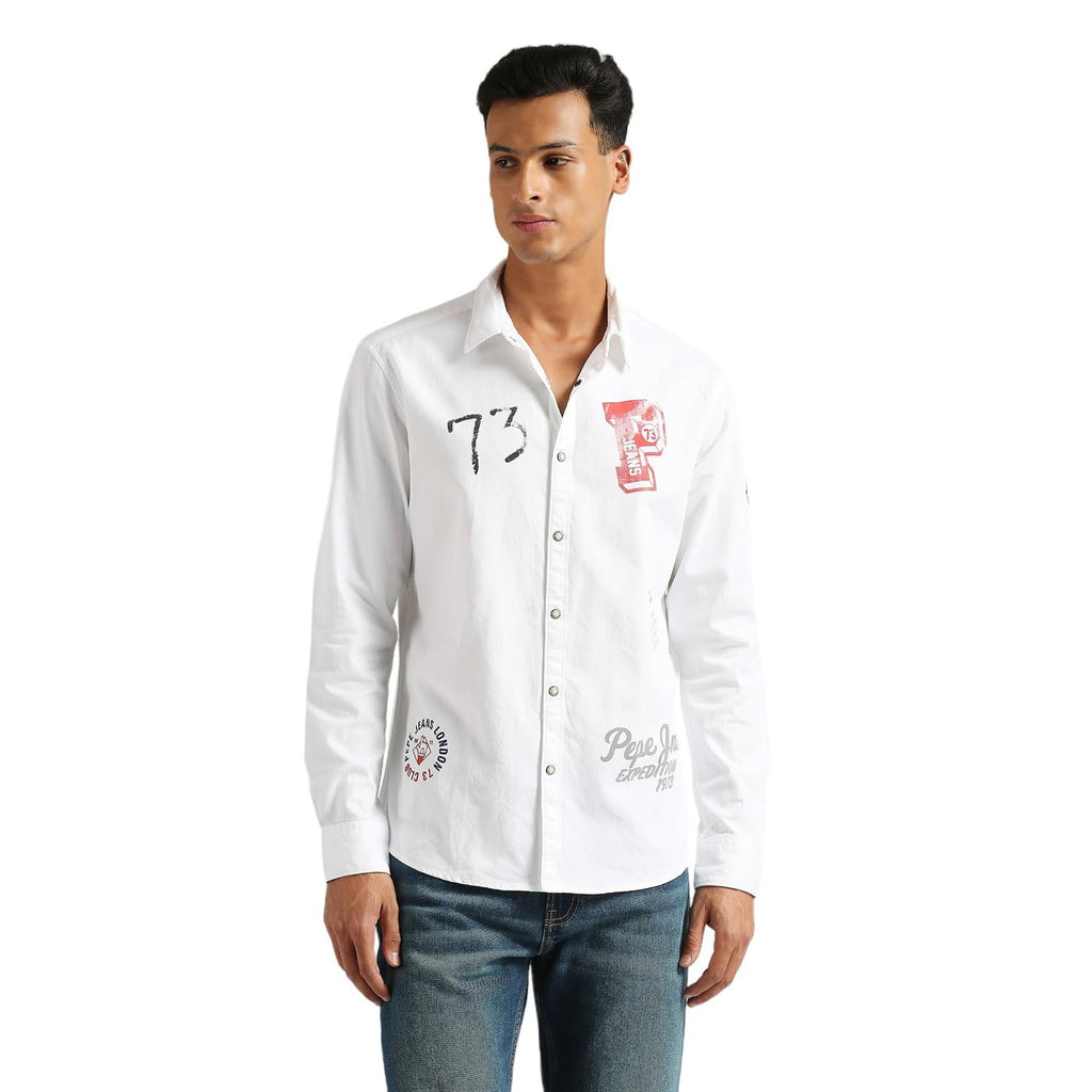 Floren Sr Twill Stripe Print Shirt