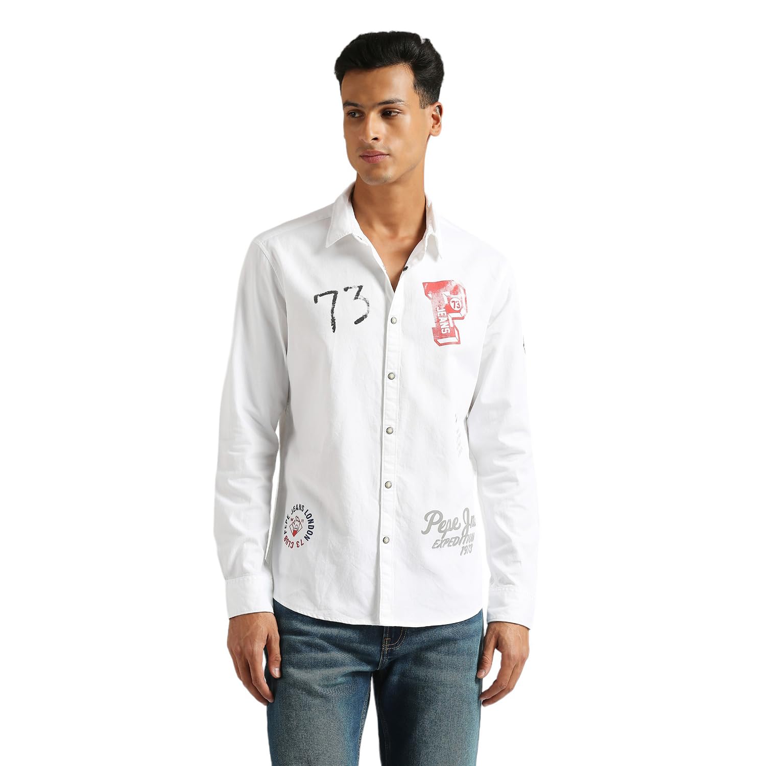 Floren Sr Twill Stripe Print Shirt