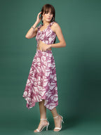 Oomph! Crepe Top And Skirt Set For Women, Purple - Coord_Mt987Msk258