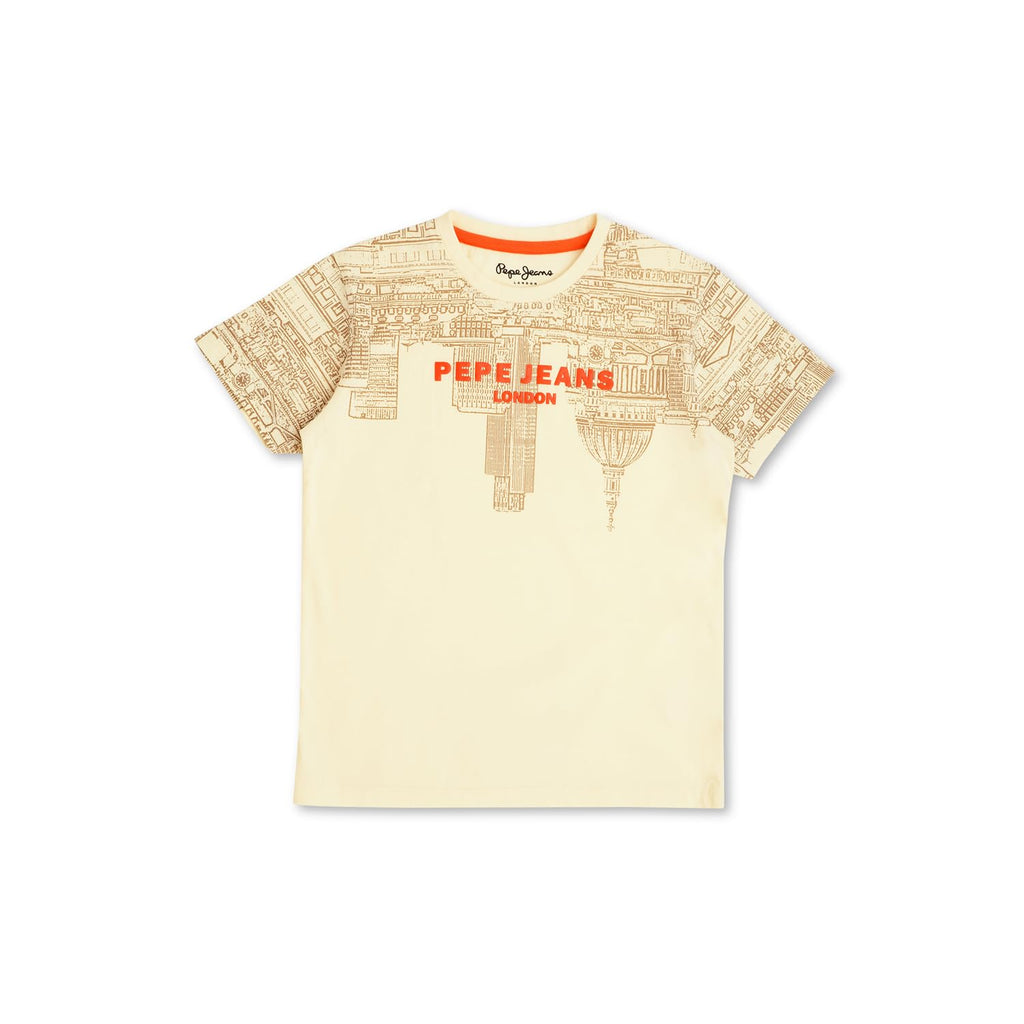 Pepe Jeans BoyS Regular Fit T-Shirt (Pb503886_Ivory White