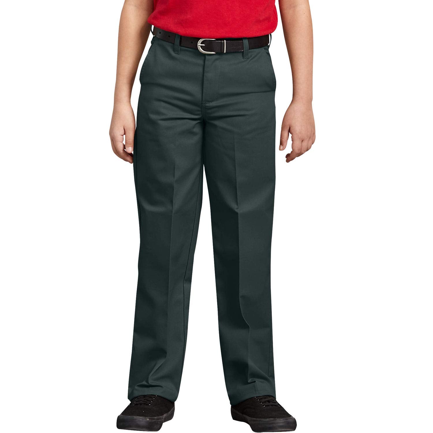Dickies Boy's Little Flex Waist Flat Front Pants, Hunter Green, 4