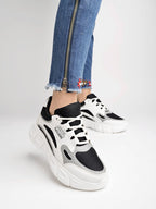 Shoetopia Casual Sporty Look Black Sneakers for Women & Girls