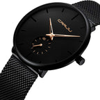 Mens Watches Ultra-Thin Minimalist Waterproof-Fashion Wrist Watch for Men Unisex Dress with Stainless Steel Mesh Band-Rose Gold