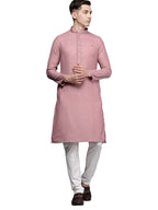 Manyavar Kurta Set For Men, Full Sleeves Mandarin Collar Ethnic Kurta Set For Engagement, Wedding, Party Solid Kurta Set Blended