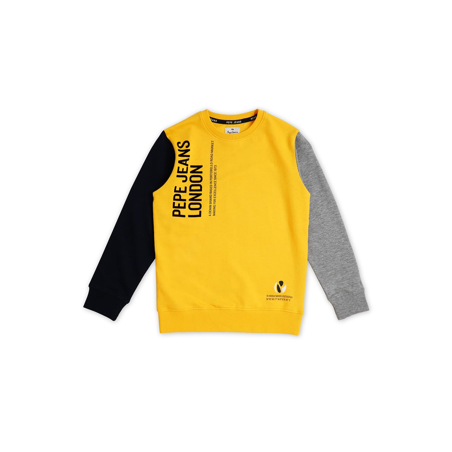 Pepe Jeans BoyS Pure Cotton Crew Neck Sweatshirt (Pb581596_Gold Yellow