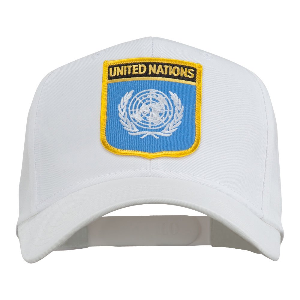 United Nations Flag Shield Patched Cap - White OSFM