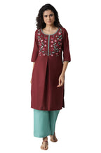 Aurelia Women'S Cotton Blend Kurta & Palazzo (22Onas13040-603904_Brown_L)