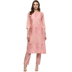 Ziyaa Women'S Women Art Silk 'S'S Chinon Straight Kurta Pant Set