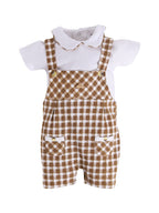 BABY GO 3-6M/6-12M/12-18M/18-24M Half Sleeves 100% Soft Cotton Dungaree for Baby Boys