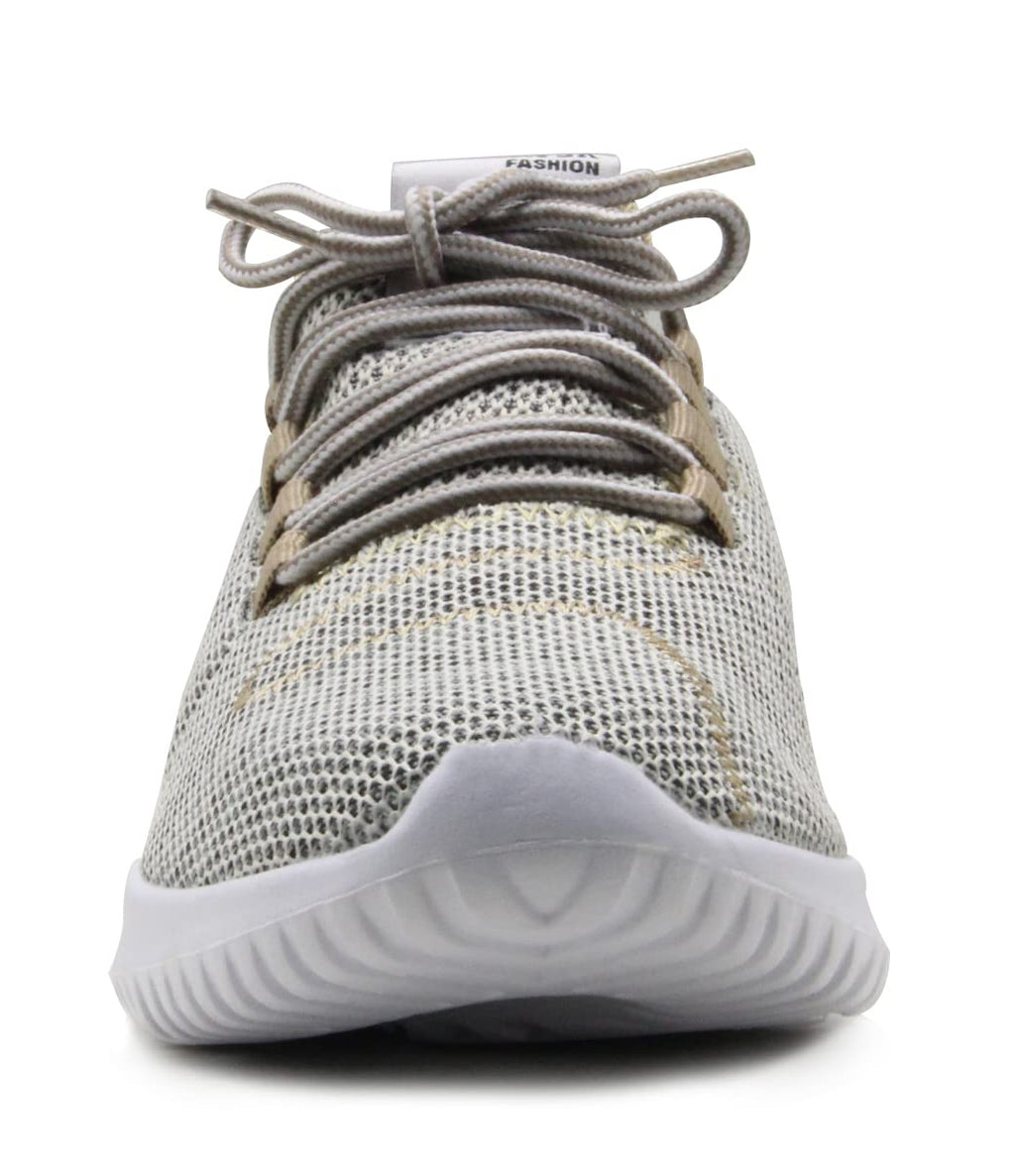 CAMVAVSR Men's Tennis Shoes Slip on Lightweight Soft Sole Comfortable Flexible Fashion Sneakers for Young Men Gold Size 8.5 Cros