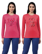 Lyra WomenS Cotton Printed Round Neck Full Sleeves T-Shirt