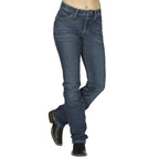 Wrangler Women's Willow Mid Rise Performance Waist Boot Cut Ultimate Riding Jean, Davis, 0-34